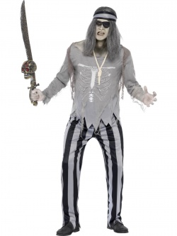 Kostým Zombie šedý pirát 